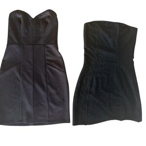 Set of 2 Black Strapless Party Club Dresses